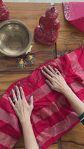 COT008 Pink Metallic Stripe Koti