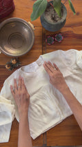 COT009 Ivory Crepe Blouse
