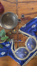 B067 Royal Blue Zari Brocade Blouse