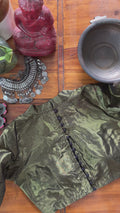 B083 Olive Gold Metallic Blouse