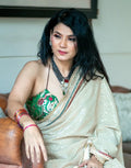 Green Kalamkari Spaghetti Blouse