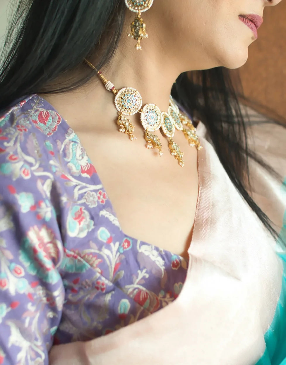 Lilac Kalamkari Blouse