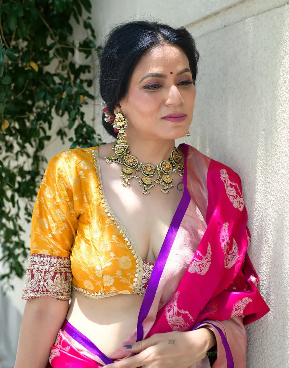 Yellow Deep Neck Blouse