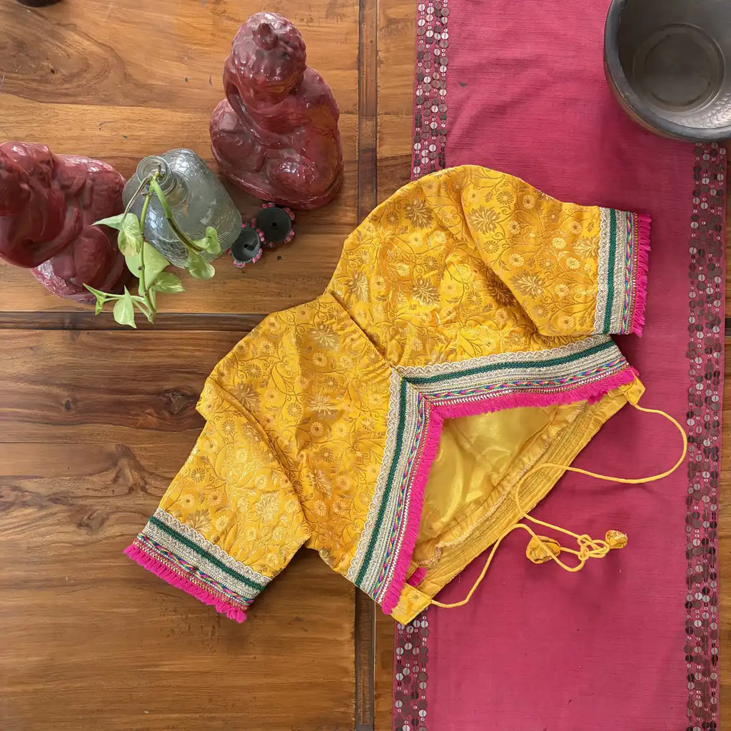 Marigold Floral Brocade Blouse