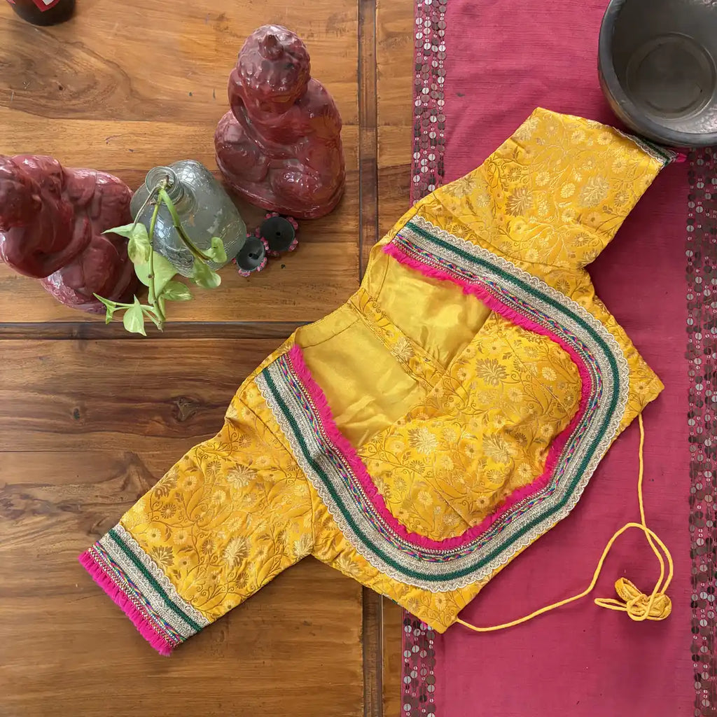 Marigold Floral Brocade Blouse
