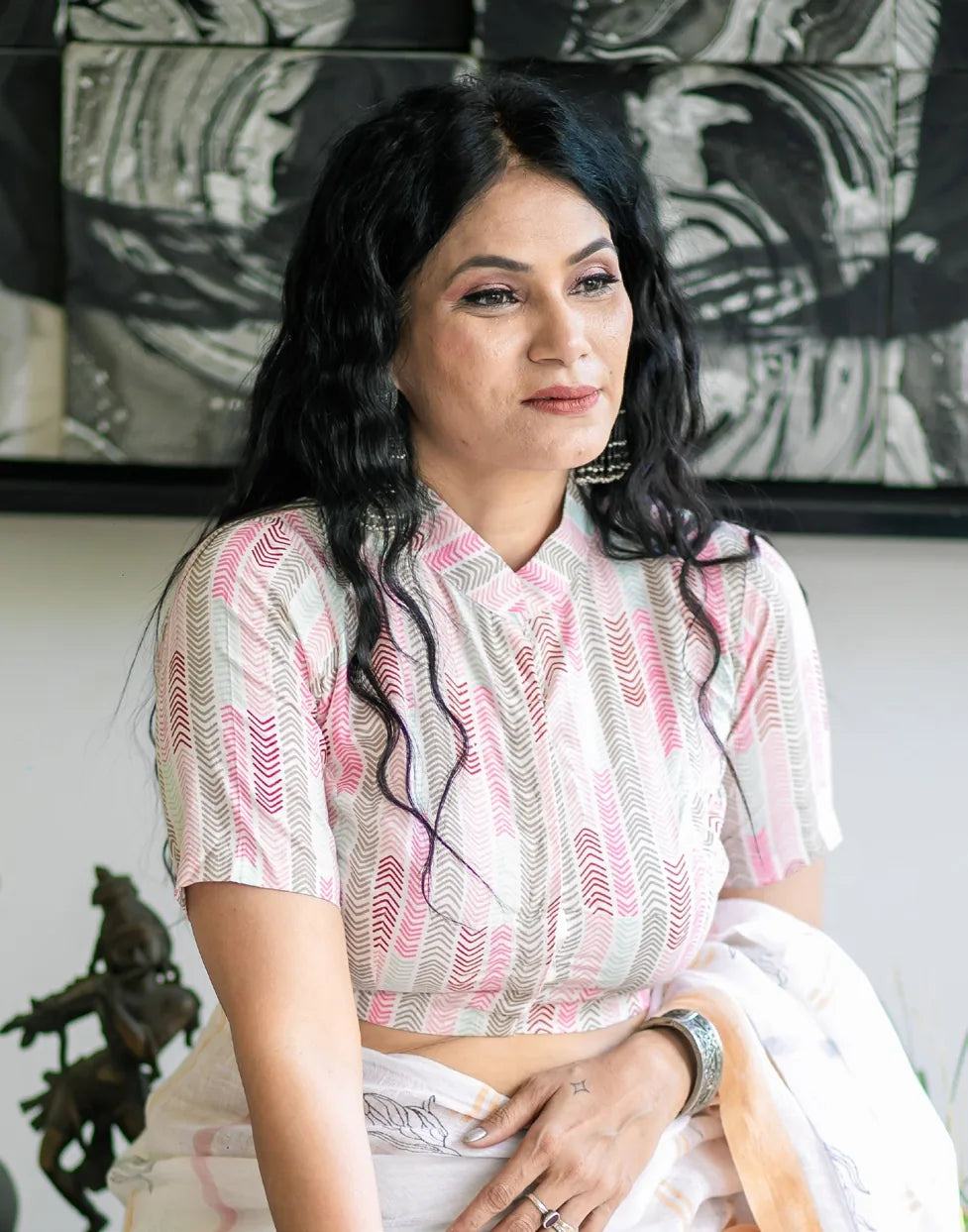 Pink Chevron Blouse