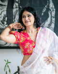 Pink V-neck Blouse