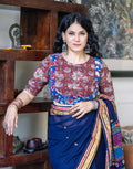 Red and Blue Dual Kalamkari Blouse