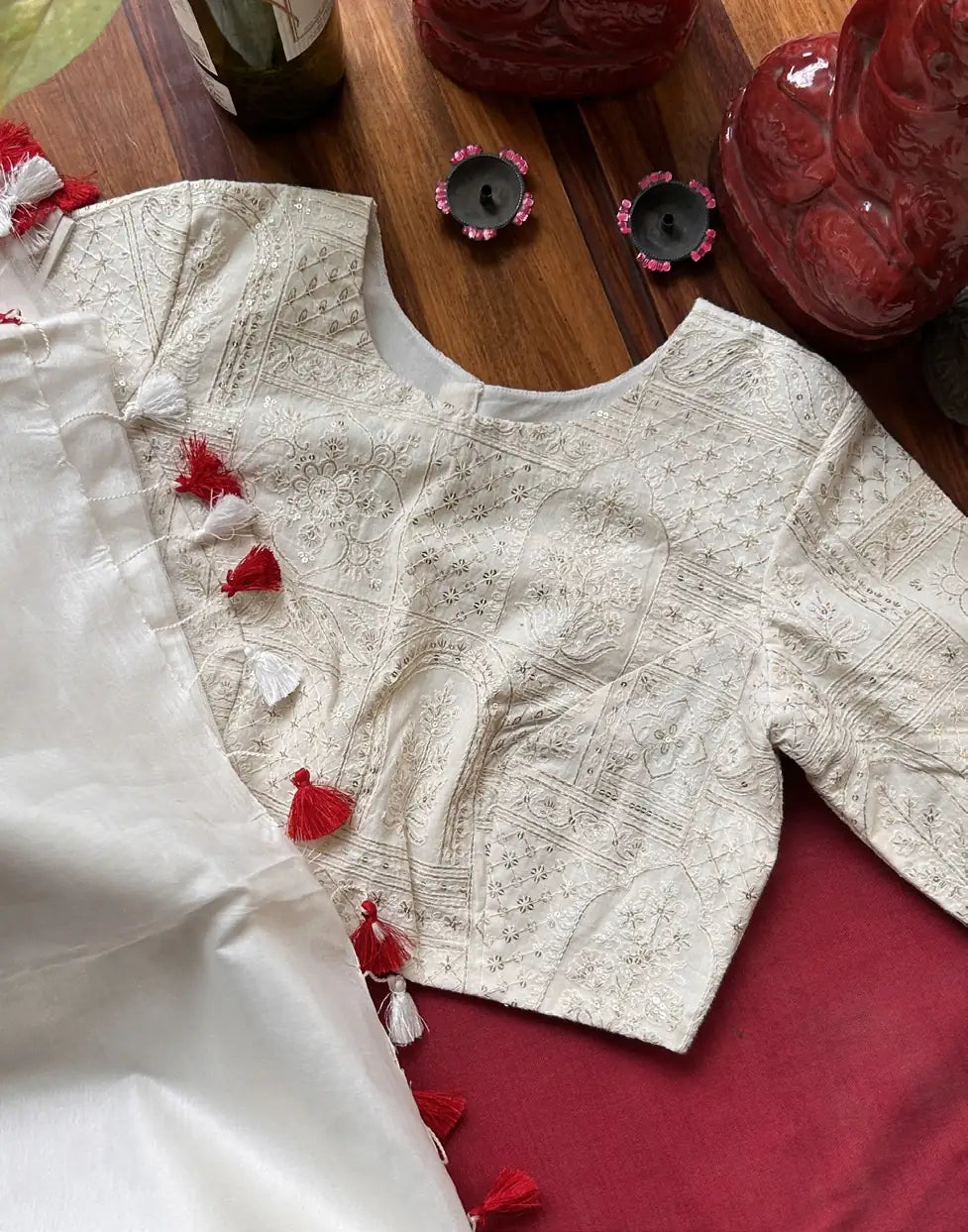 White Embroidery Blouse