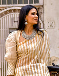 Cream Sweetheart Neckline Blouse