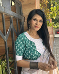 Green Handblock Blouse