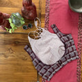 Burgundy Check Halter Blouse