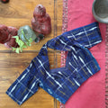 Indigo Ikkat Check Blouse