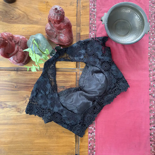 Black Floral Lace Blouse