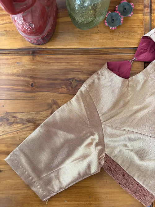 Antique Gold Smocked Blouse