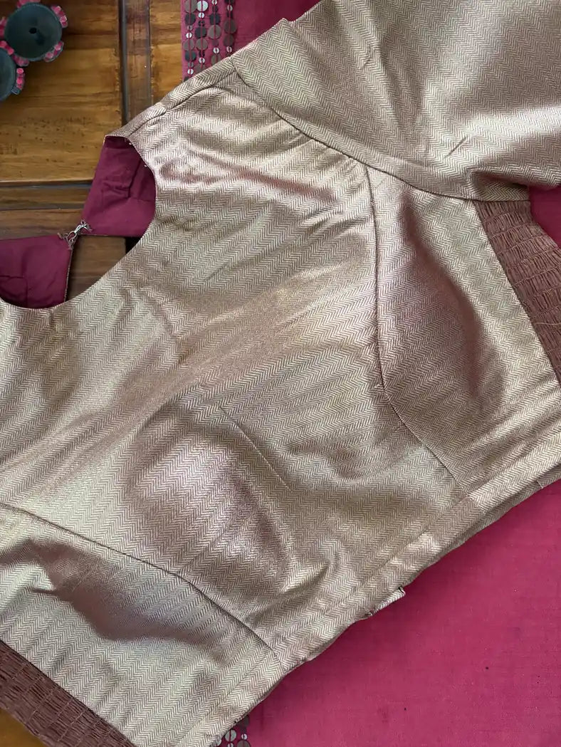 Antique Gold Smocked Blouse