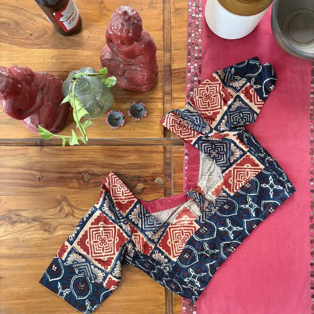 Indigo and Madder Ajrakh Blouse