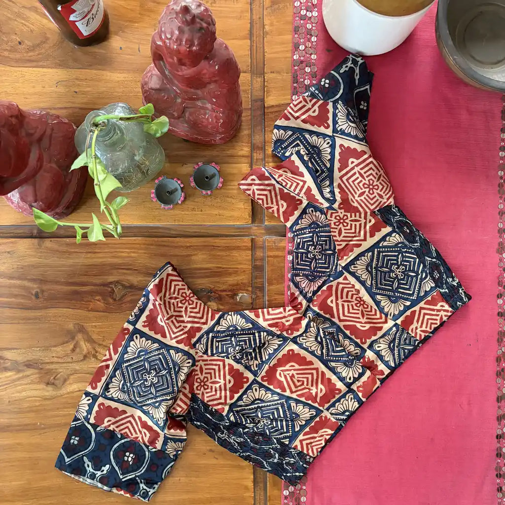 Indigo and Madder Ajrakh Blouse