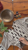 CC013 Ivory Teardrop Handblock Blouse