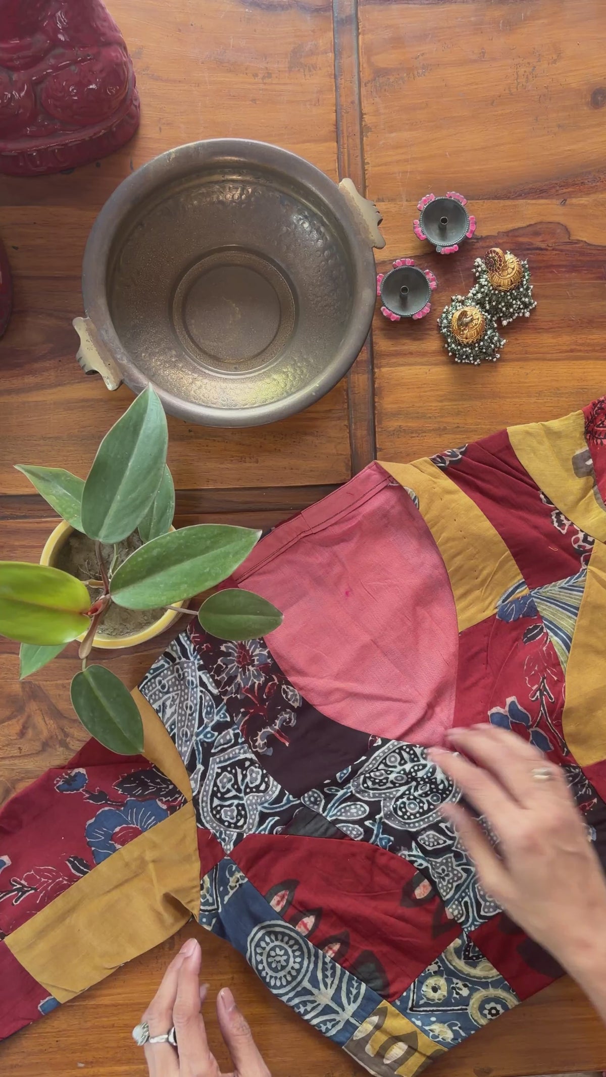 CC026 Rust Patchwork Ajrakh Blouse